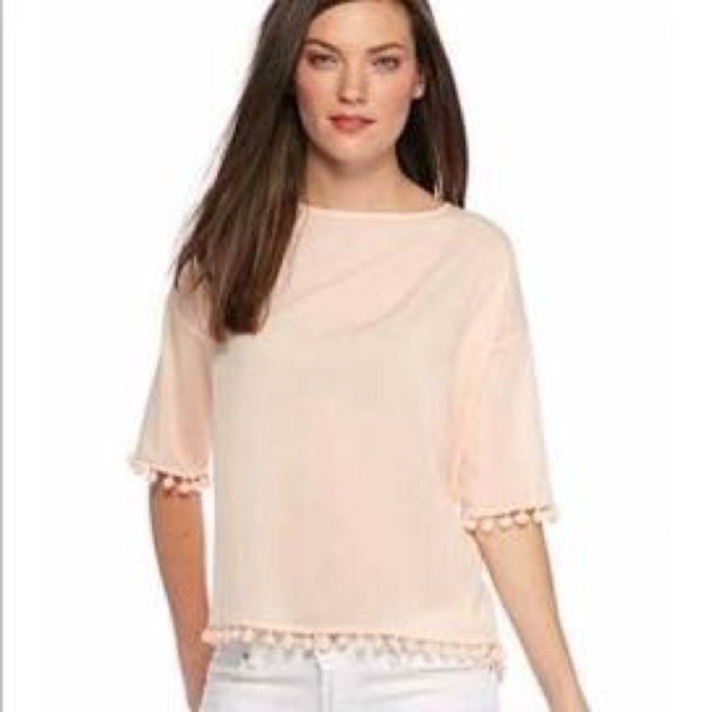 French connection pink Pom Pom top